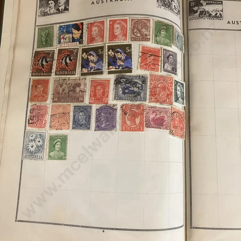 c1960s The Viscount Stamp Album De Luxe With Large Assortment of Stamps, FDC's Etc Image 1++