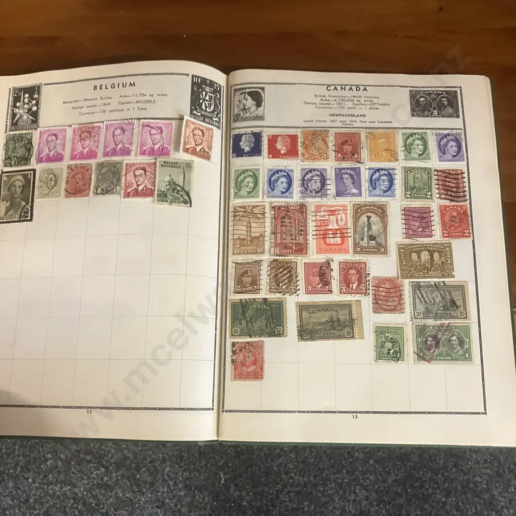 c1960s The Viscount Stamp Album De Luxe With Large Assortment of Stamps, FDC's Etc Image 1++