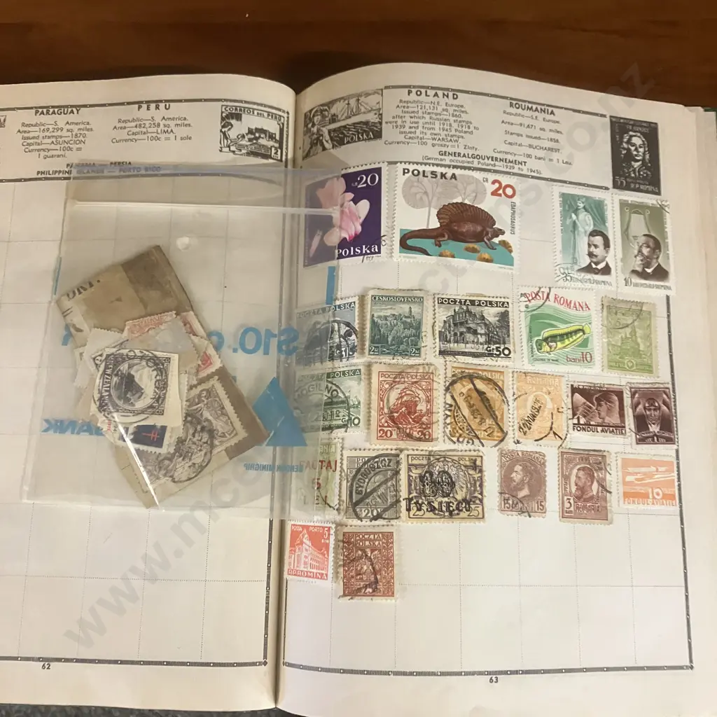 c1960s The Viscount Stamp Album De Luxe With Large Assortment of Stamps, FDC's Etc Image 1++