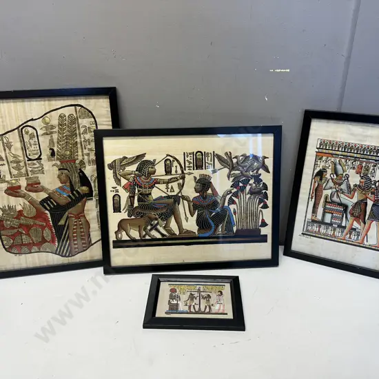 Assorted Egyptian Papyrus Framed Artwork