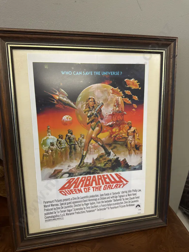Framed Barbarella, Queen Of The Galaxy Movie Print. 55 x 45cm Image 1++