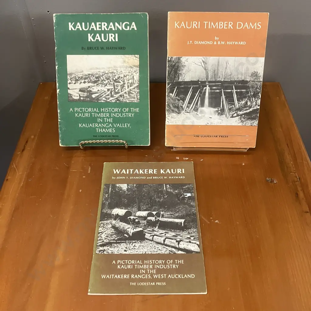 Lot of Three Hard To Find Books - Kauaeranga Kauri, Waitakere Kauri, Kauri Timber Dams, Softcover. 21 x 15cm Image 1++