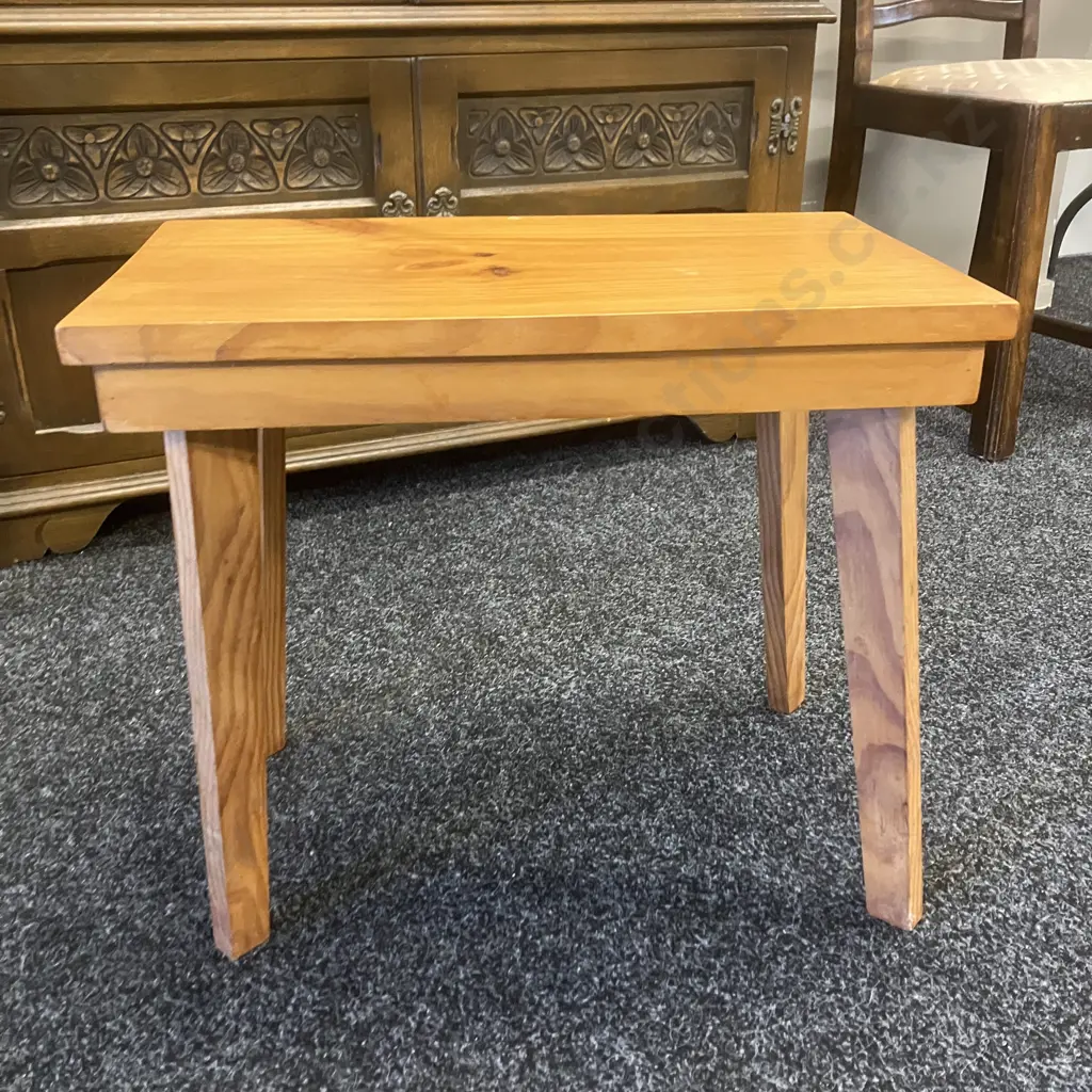 Mid Century Pine Side Table. H43 W50 D28.5cm Image 1++