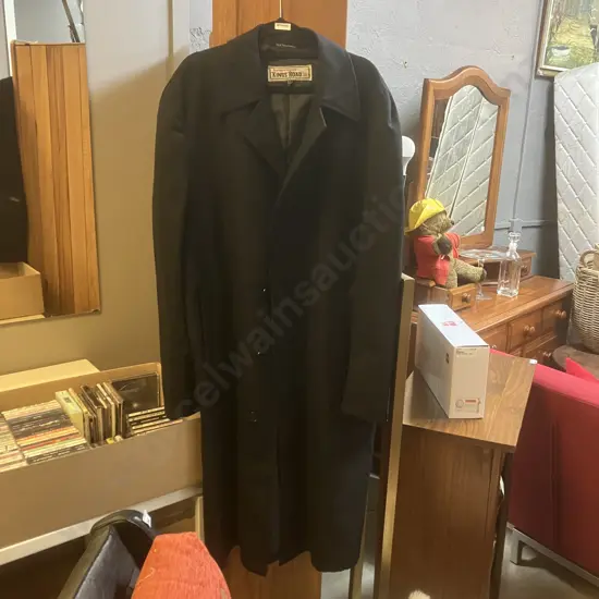 Black Borough Of Chelsea Kings Road Coat, Size 104cm Made In New Zealand