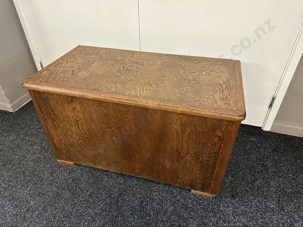Art Deco Oak Blanket Box. 50 x 91cm Image 1++