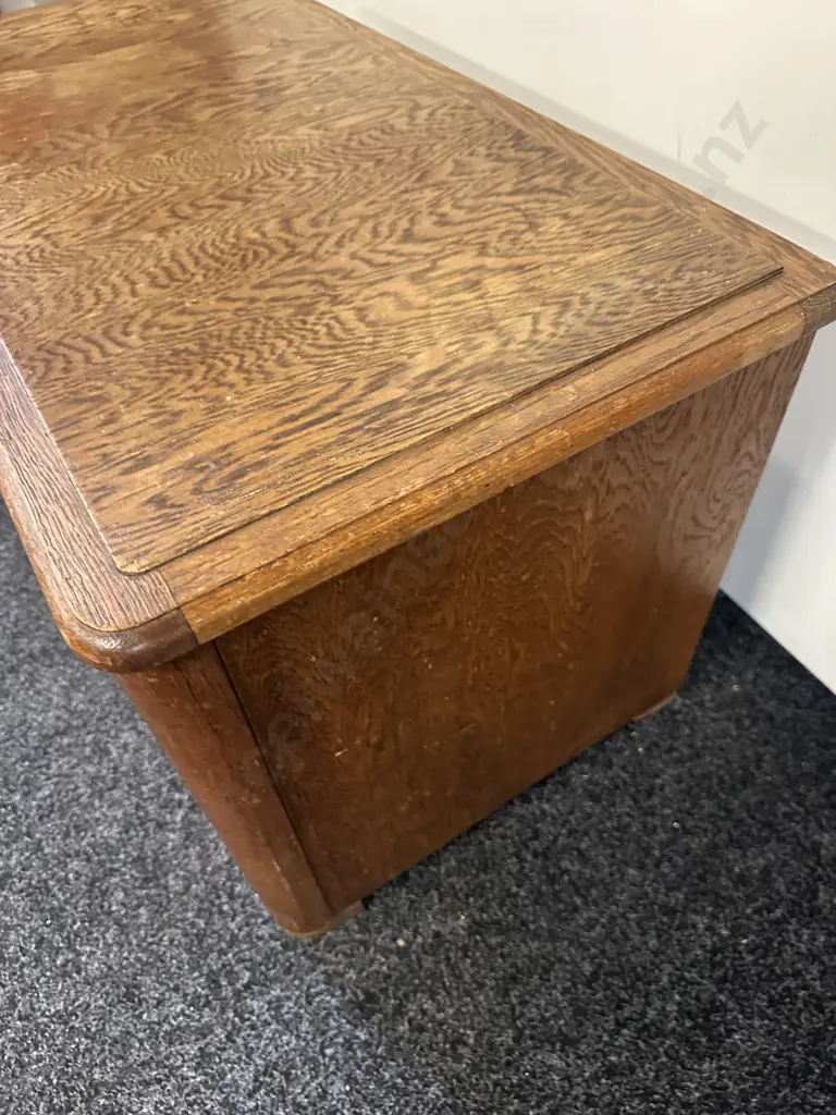 Art Deco Oak Blanket Box. 50 x 91cm Image 1++