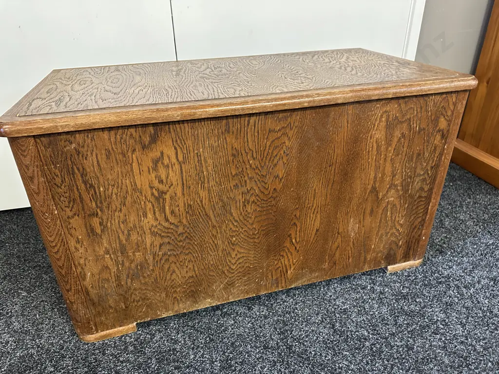 Art Deco Oak Blanket Box. 50 x 91cm Image 1++