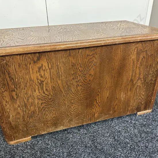 Art Deco Oak Blanket Box. 50 x 91cm