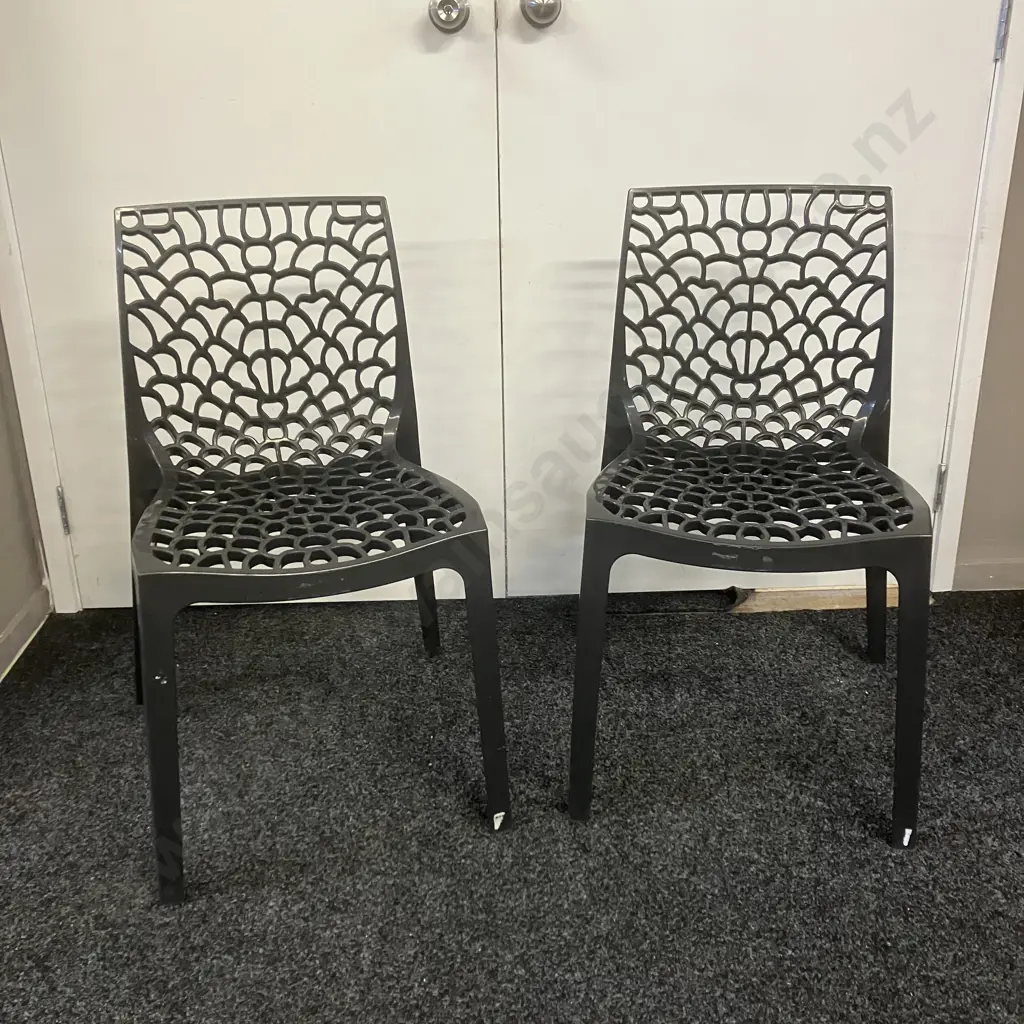 Pair of Charcoal Web Chairs Image 1++