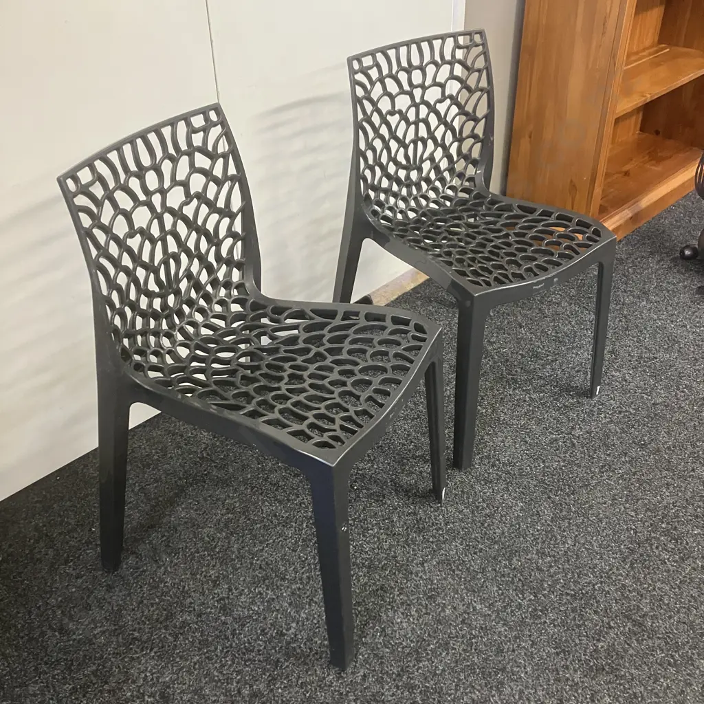 Pair of Charcoal Web Chairs Image 1++
