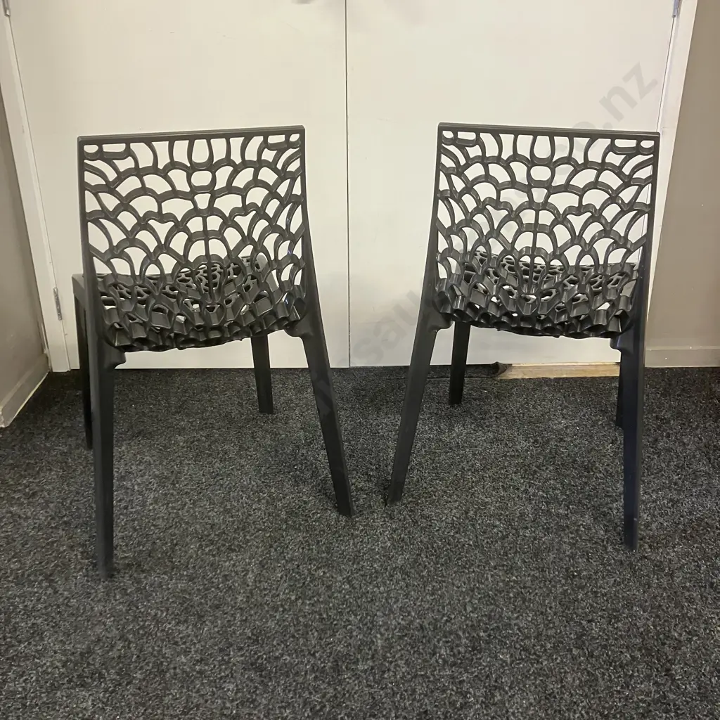 Pair of Charcoal Web Chairs Image 1++