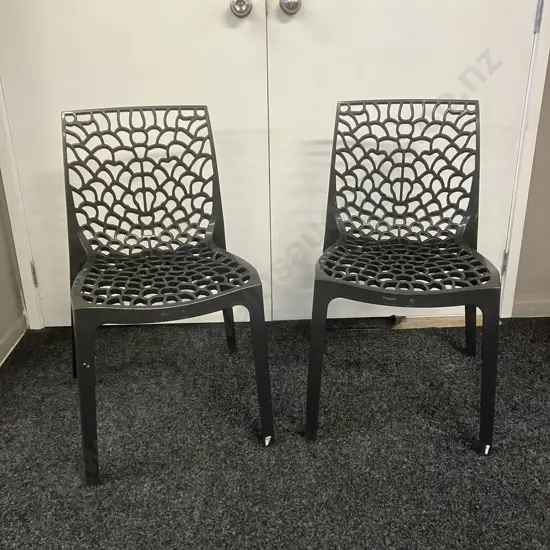 Pair of Charcoal Web Chairs