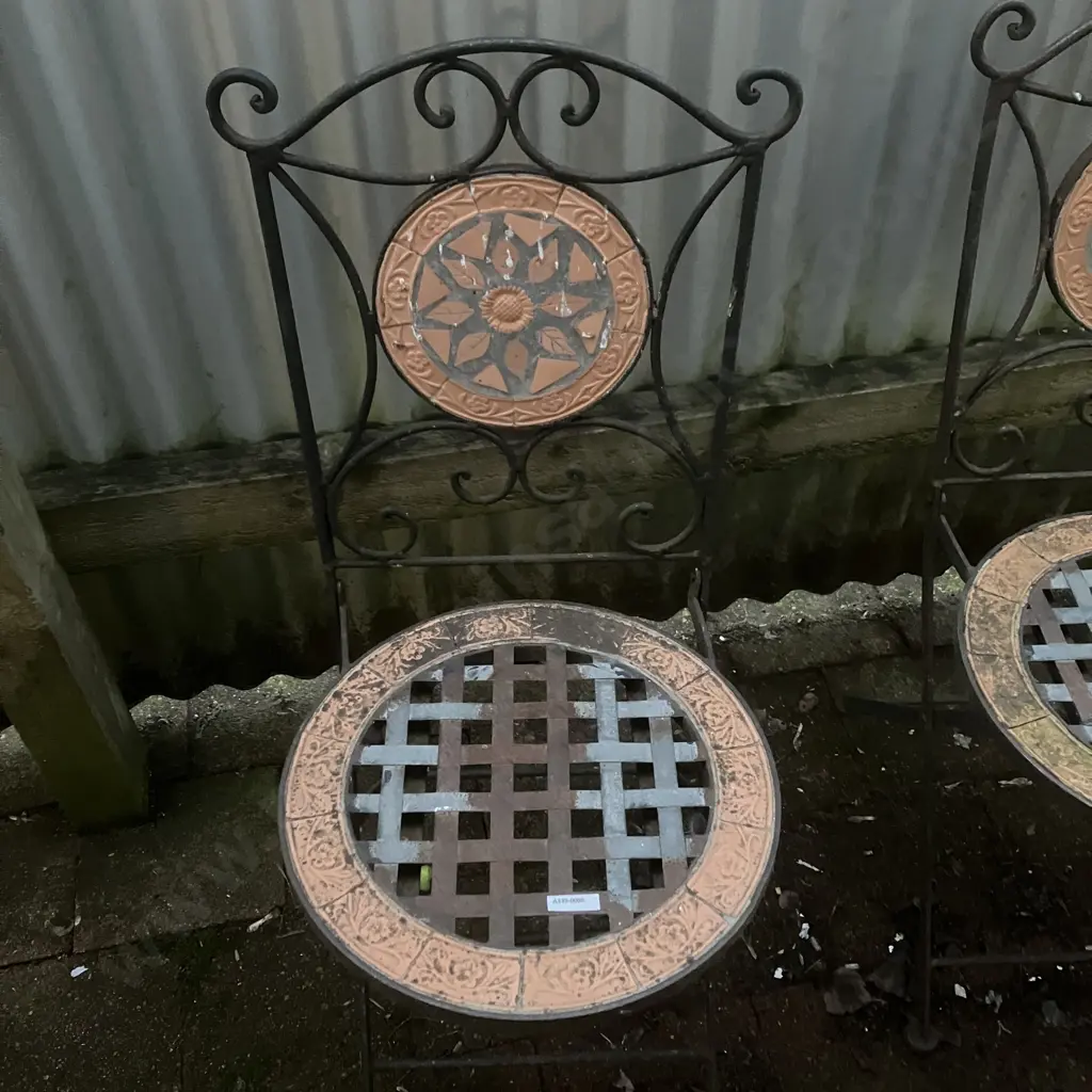 Set of 3 Mosaic Bistro Folding Chairs Image 1++