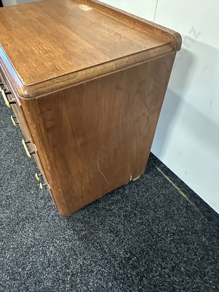 Art Deco 4 Drawer Chest of Drawers. H67 W66 D41cm (As Found) Image 1++