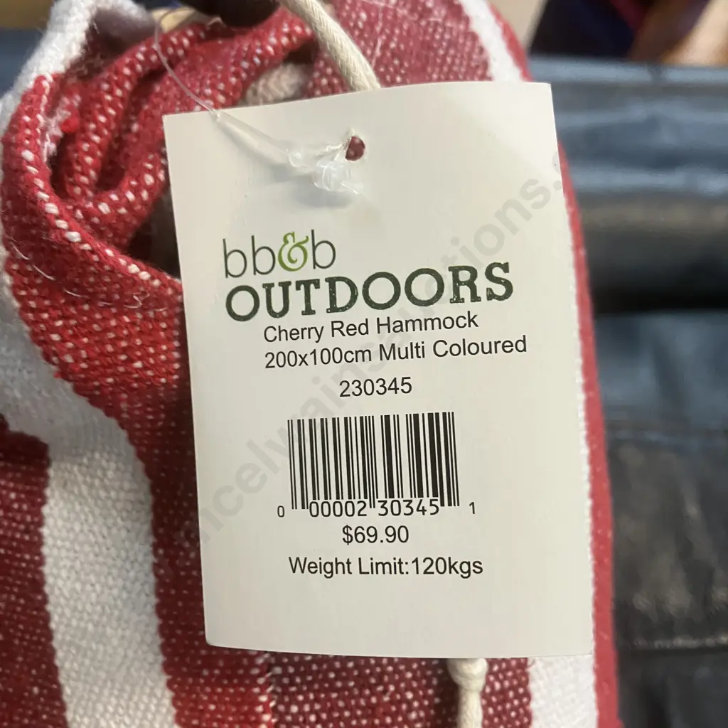 bb&b Outdoors Cherry Red Hammock 200 x 100cm, Multi Coloured Image 1++