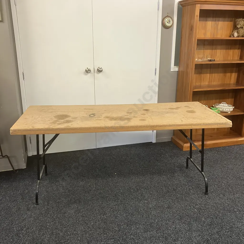 Vintage 1.8M Trestle Table Image 1++