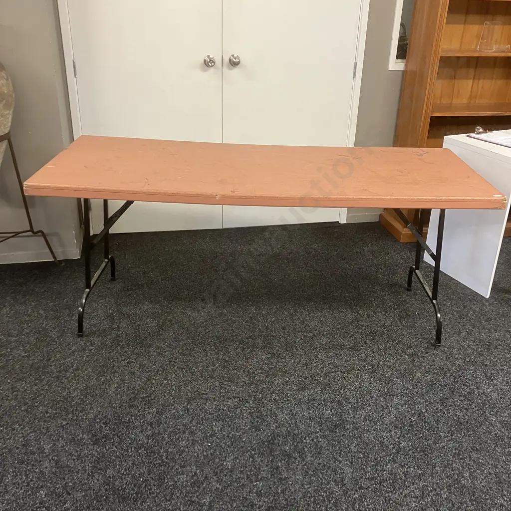Vintage Fredman, Onehunga 1.8M Trestle Table - Pink Image 1++