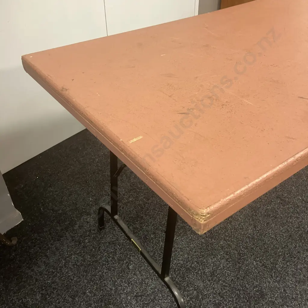 Vintage Fredman, Onehunga 1.8M Trestle Table - Pink Image 1++