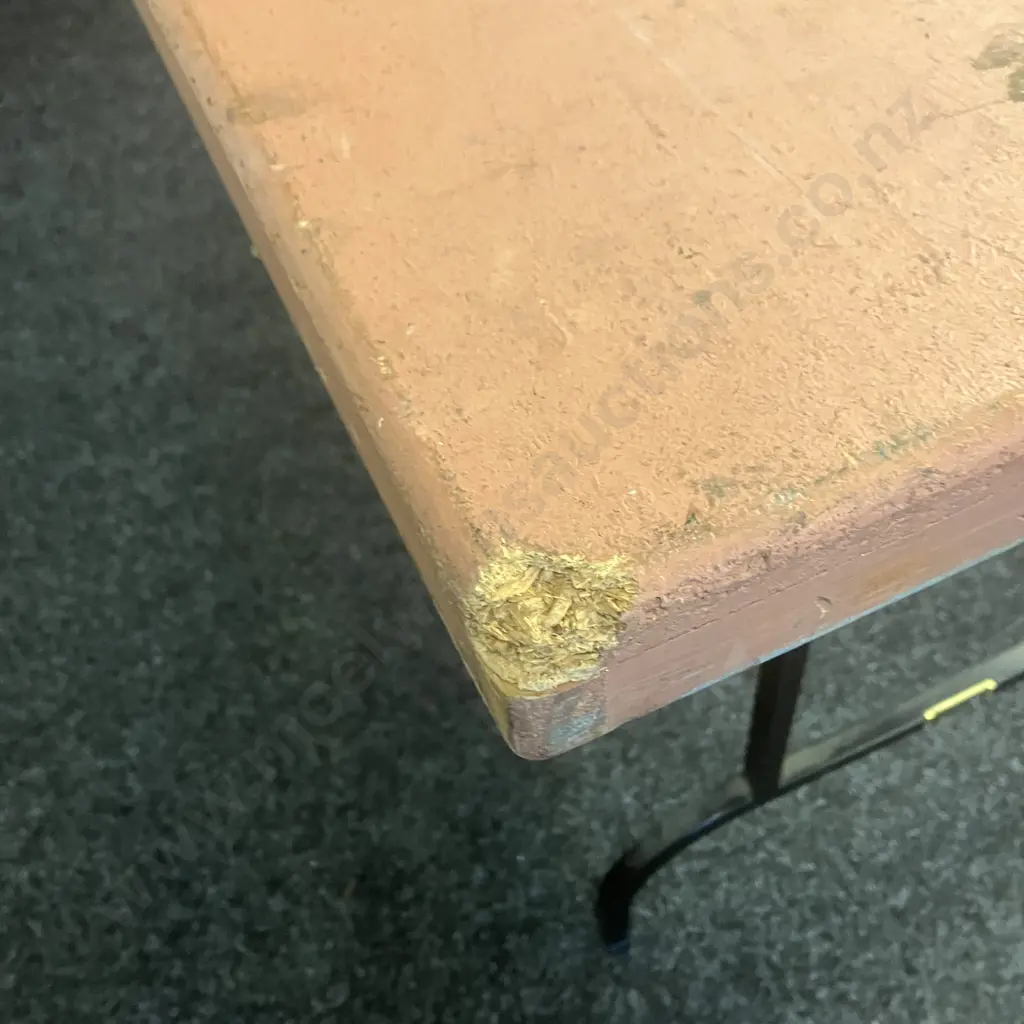 Vintage Fredman, Onehunga 1.8M Trestle Table - Pink Image 1++