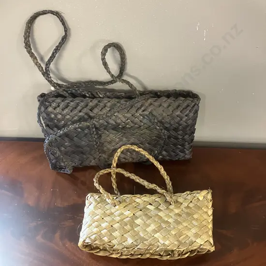Pair of Vintage Small Flax Bags