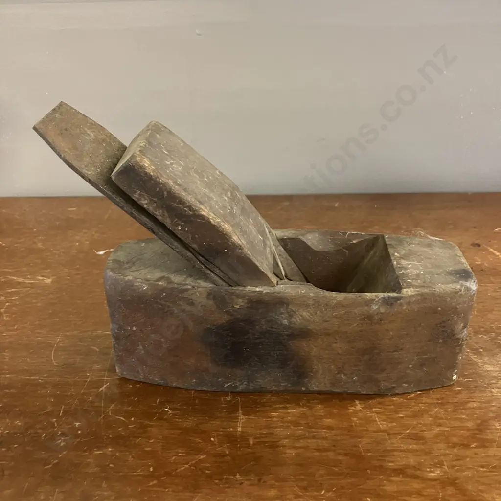 Antique Wooden Smoothing Plane With Bleckmann Solingen Stamped On Blade Image 1++