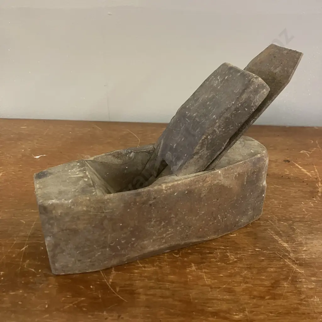 Antique Wooden Smoothing Plane With Bleckmann Solingen Stamped On Blade Image 1++
