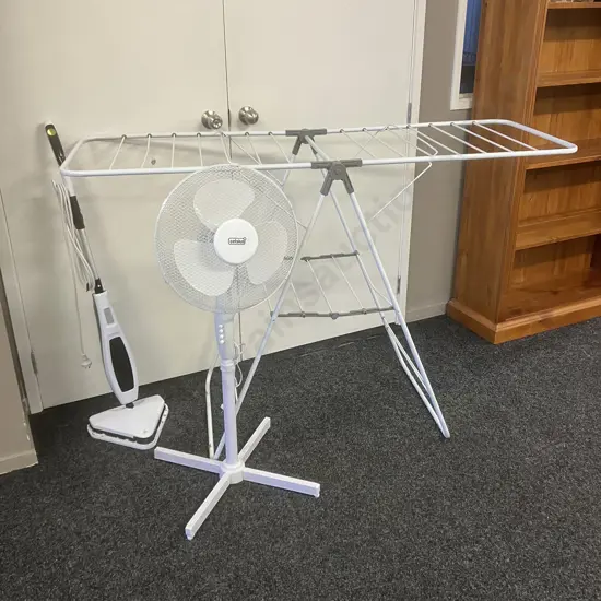 Celsius Pedestal Fan, Anko Steam Mop, Folding Drying Rack