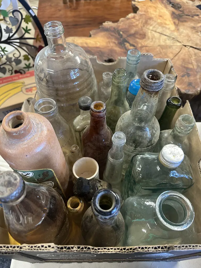 Box Lot Of Vintage Bottles Image 1++