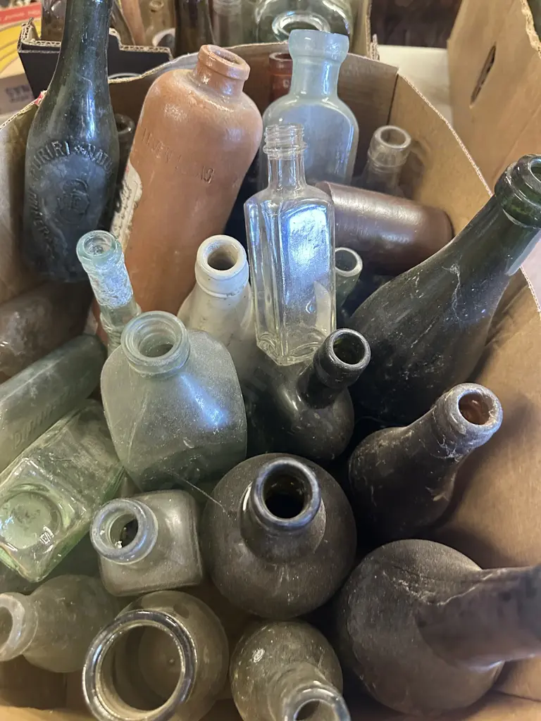 Box Lot Of Vintage Bottles Image 1++