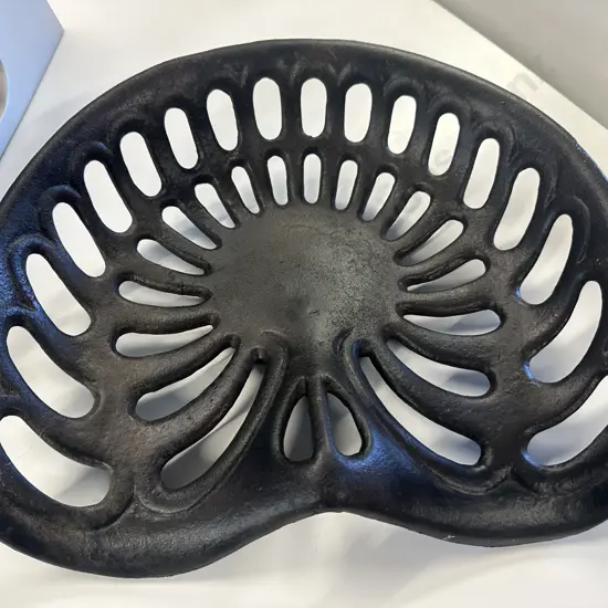 Vintage Cast Aluminium Tractor Seat 41.5x32cm.
