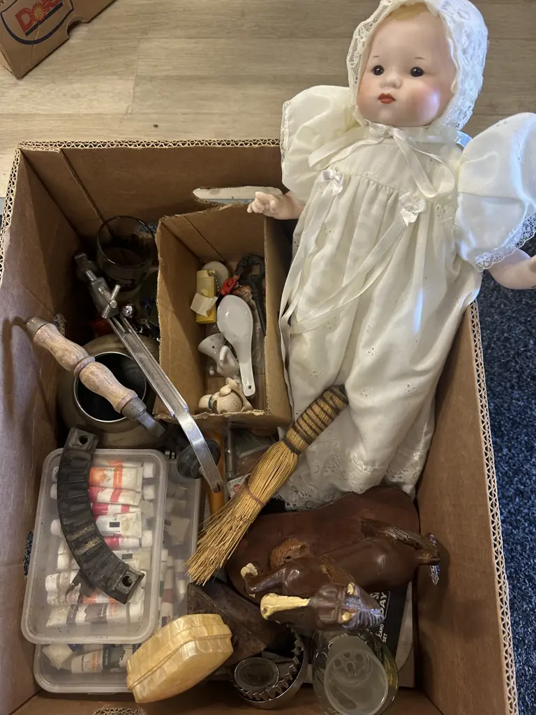 Assorted Vintage Items Including Doll, Paints Etc Image 1++