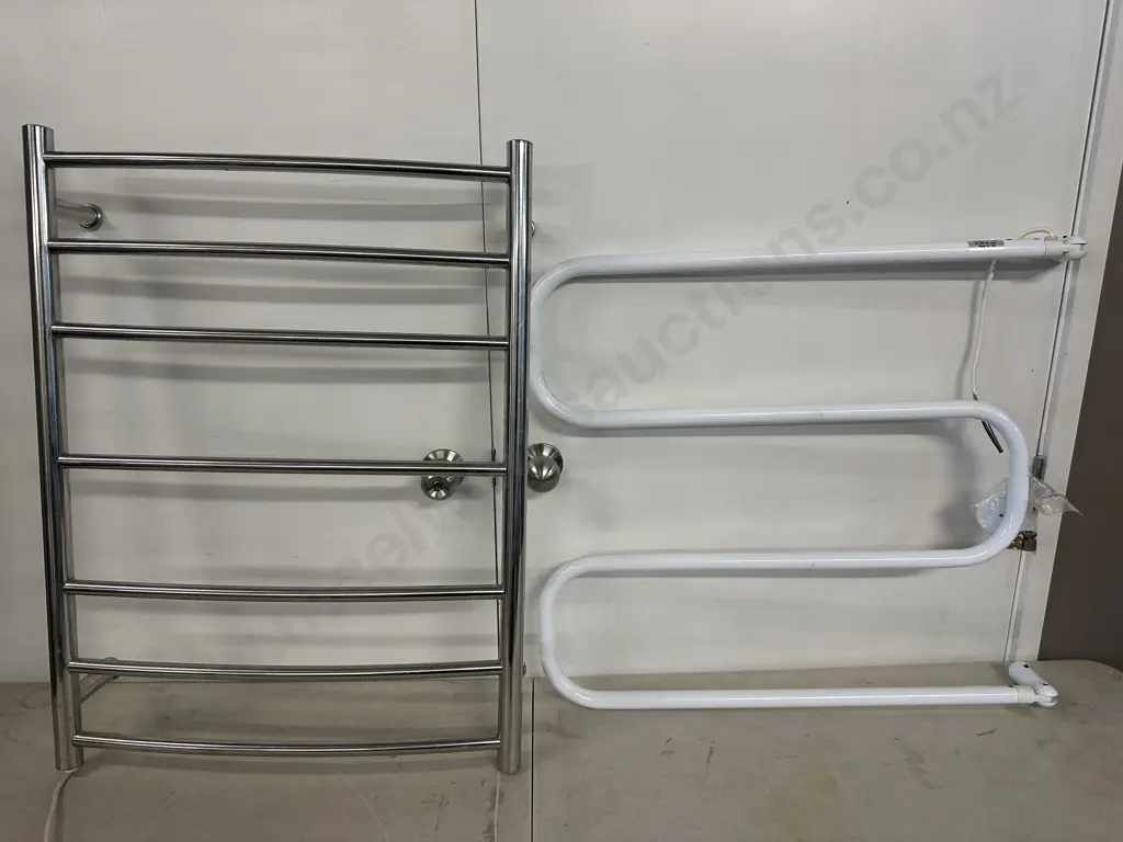 Heated Towel Rails 1x Chrome 7 rail & 1x White 4 Rail Image 1++