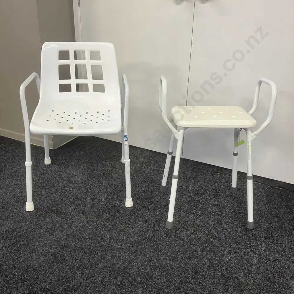 Cubro Shower Chair & Goldfern Shower Stool With Arms Image 1++