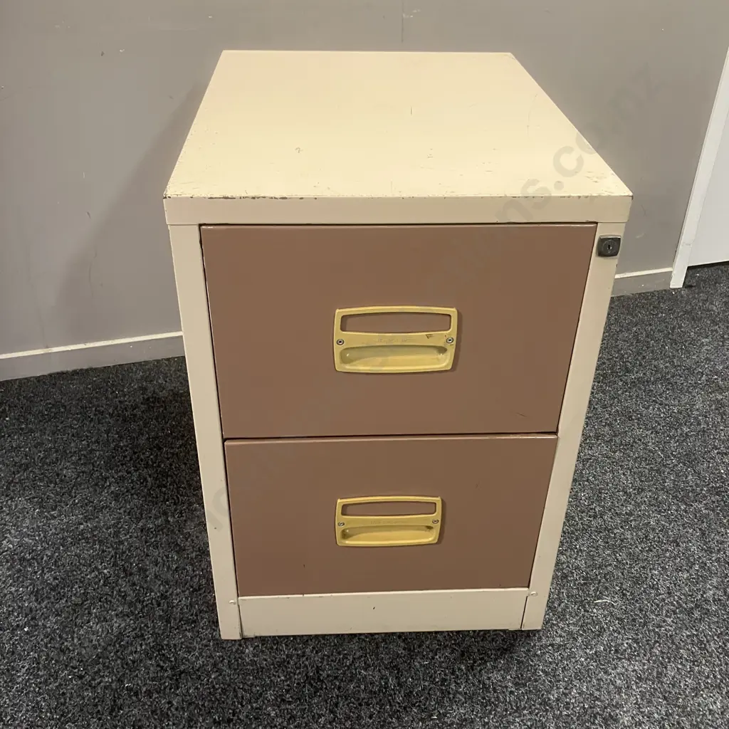Vintage Precision 2 Drawer Filing Cabinet Image 1++