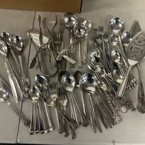 Assorted Cake Servers, Parfait Spoons, Cake Forks, Teaspoons Etc
