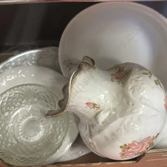 Box Of Assorted China & Glass Items (as found)