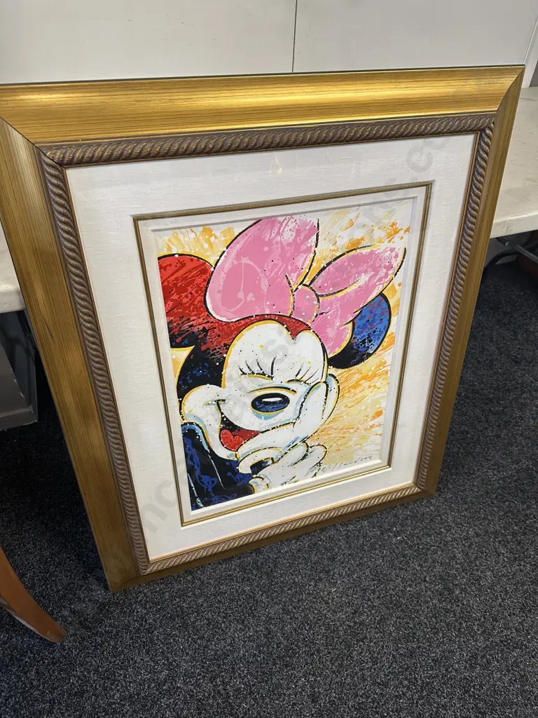 David Willardson 'In The Pink' Signed Limited Edition 84/495 Minnie Mouse Walt Disney Art 98x83cm. Image 1++