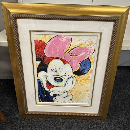 David Willardson 'In The Pink' Signed Limited Edition 84/495 Minnie Mouse Walt Disney Art 98x83cm.