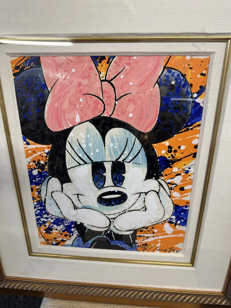David Willardson 'Happy Daze' Signed Limited Edition 397/495 Minnie Mouse Walt Disney Art 78x70cm. Image 1++