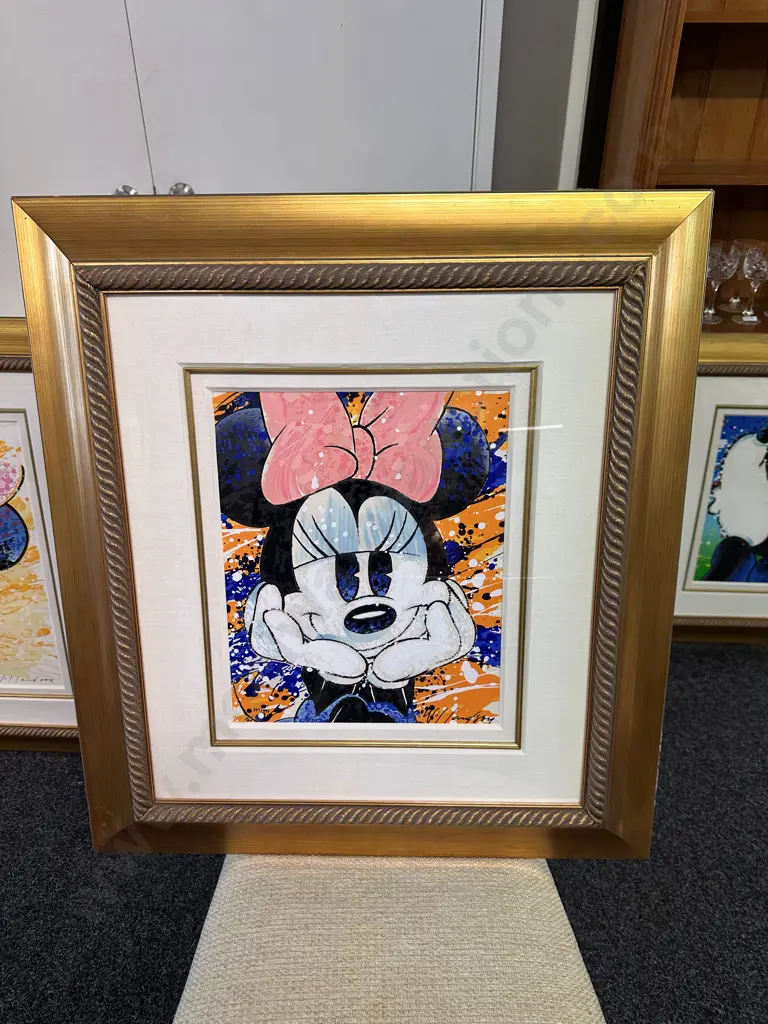 David Willardson 'Happy Daze' Signed Limited Edition 397/495 Minnie Mouse Walt Disney Art 78x70cm. Image 1++