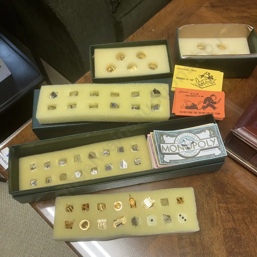 1991 Franklin Mint MONOPOLY Game Collector's Edition Deluxe Wood Board - Incomplete Image 1++