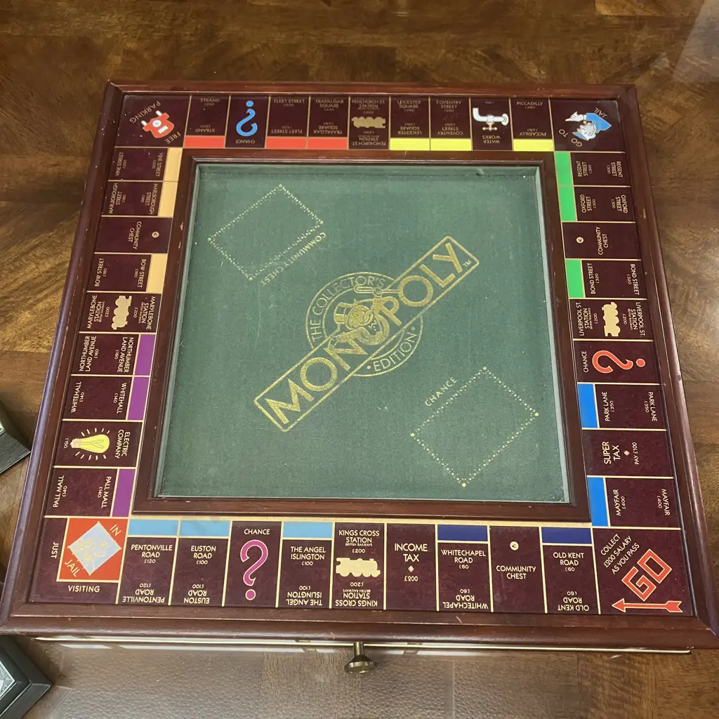 1991 Franklin Mint MONOPOLY Game Collector's Edition Deluxe Wood Board - Incomplete Image 1++