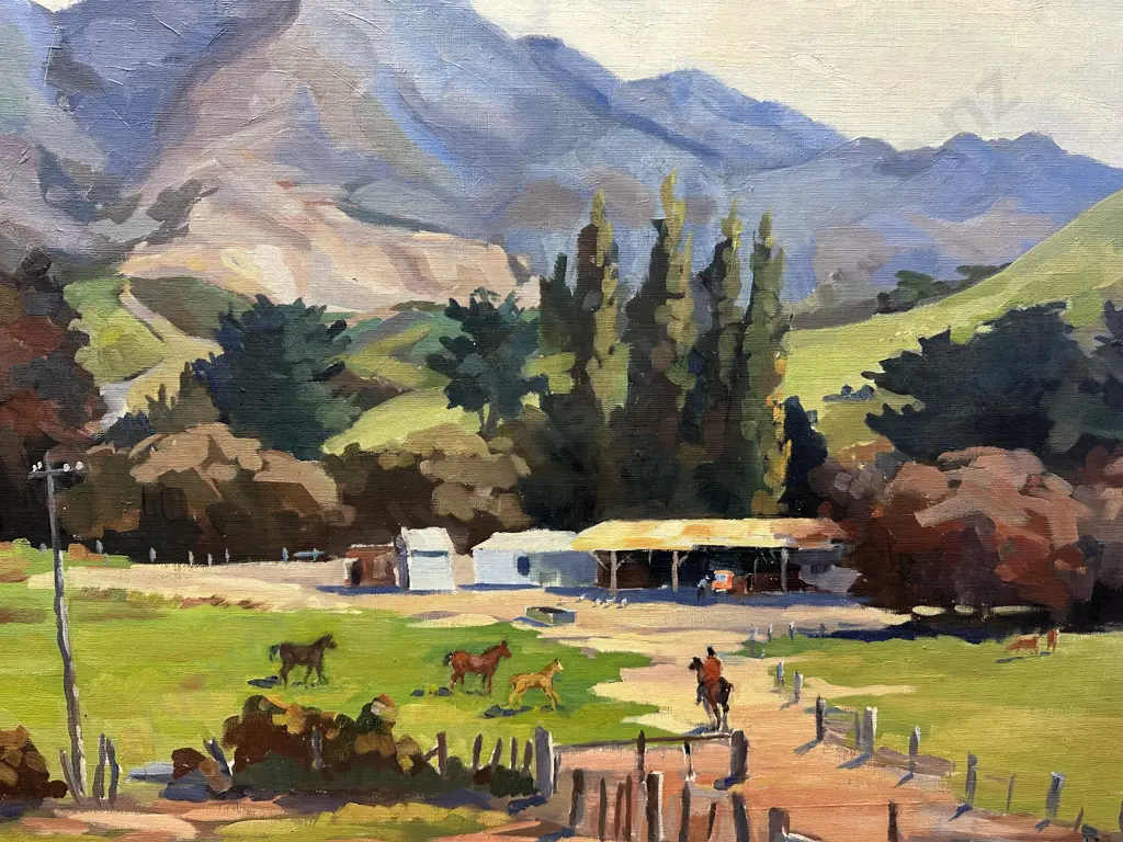 Violet Watson 'Kauaeranga Valley Farm' Framed Original Oil On Board. H88,W93cm. Image 1++