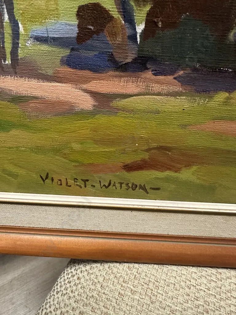 Violet Watson 'Kauaeranga Valley Farm' Framed Original Oil On Board. H88,W93cm. Image 1++
