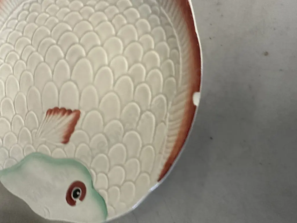 Crown Devon Footed Fish Platter & Side Plates (as found) Image 1++