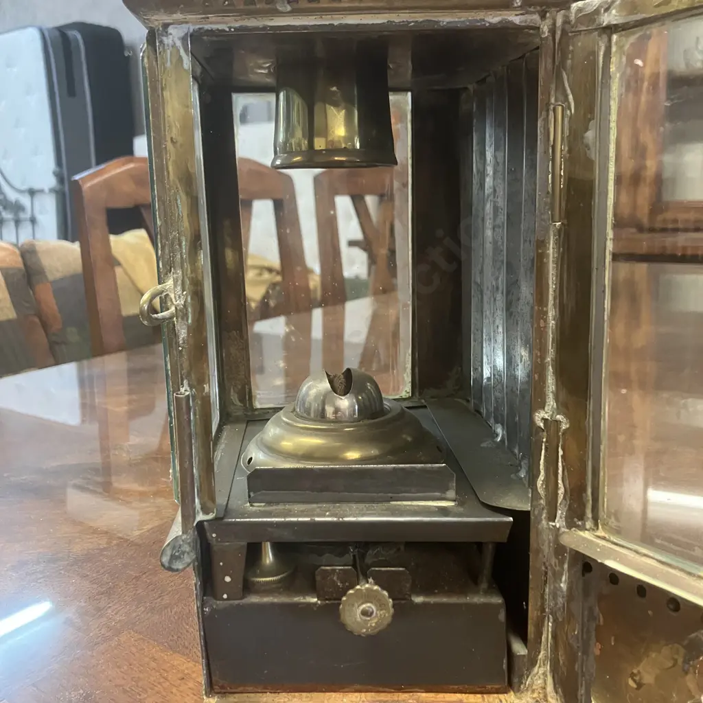Antique W” HARVIE & Co. LTD Brass Cabin Lantern, Late 1800’s – Early 1900’s. H38cm Image 1++