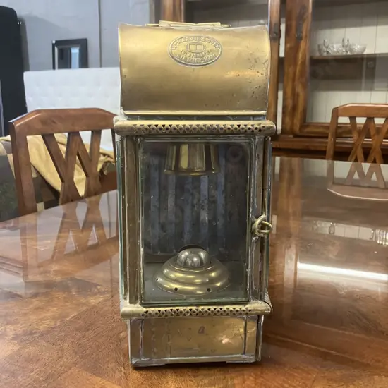 Antique W” HARVIE & Co. LTD Brass Cabin Lantern, Late 1800’s – Early 1900’s. H38cm