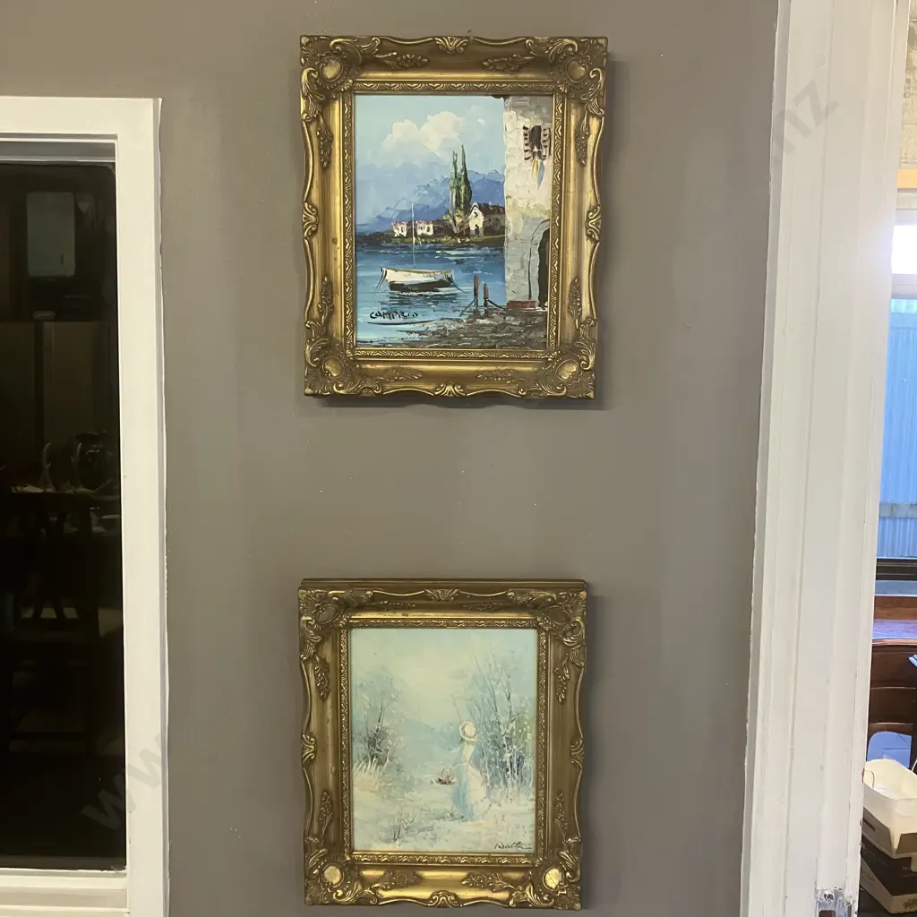 Pair of Signed Original Oil Paintings In Gilt Ornate Frames. 34 x 28.5cm Image 1++