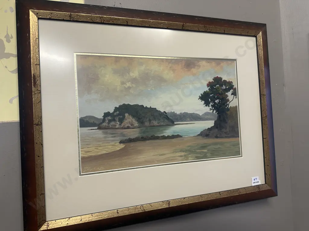Original Framed Art Titled Pihia Signed JM. 54 x 69cm Image 1++
