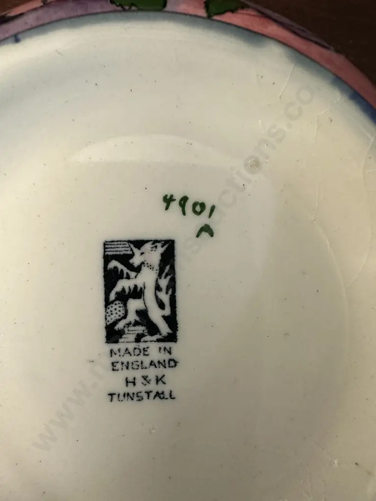 H&K Tunstall Floral Peony Pansies  Pottery Bowl H10,Dia22cm. Image 1++